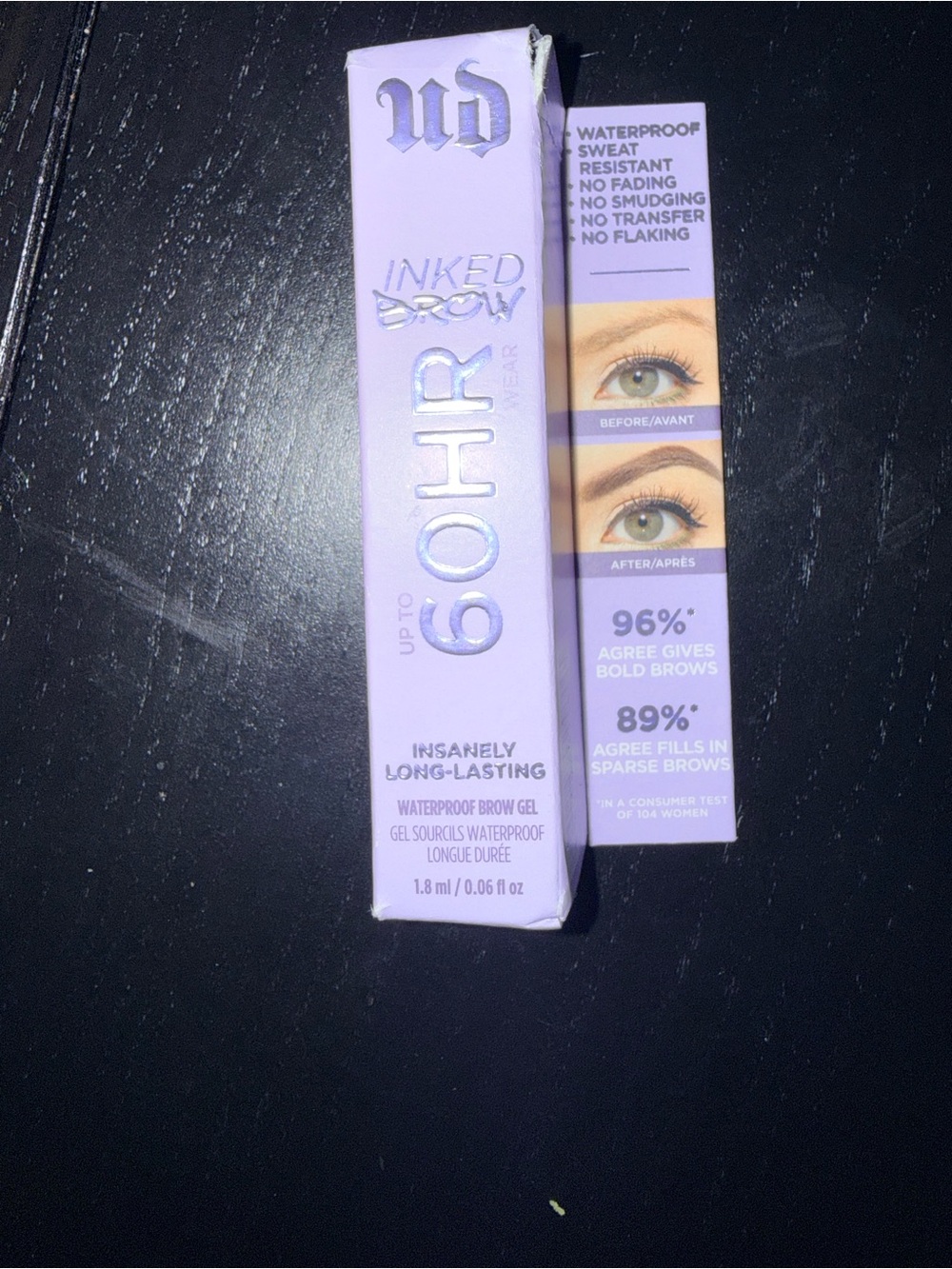 Urban Decay Inked Brow Waterproof Brow Gel - Lavender Packaging